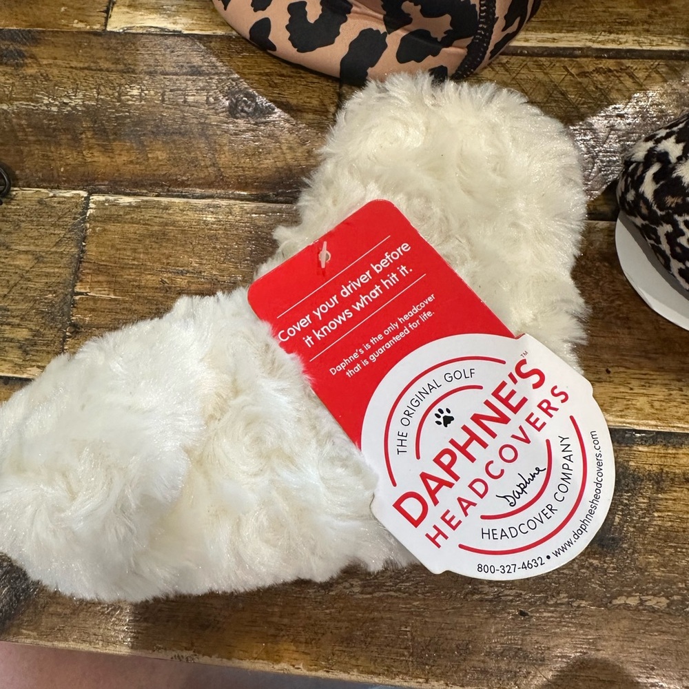 White Furry Golf Club Cover